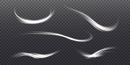 set of abstract light lines movement and speed vector image