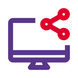 sharing feature in desktop for sending files vector image