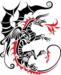 Tribal Dragon Motif Vector Image