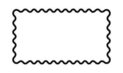 blank rectangular frame with scalloped edges vector image