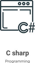 C# Sharp Programming Icon vector image