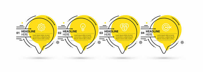 infographic template process chart with 4 steps vector image