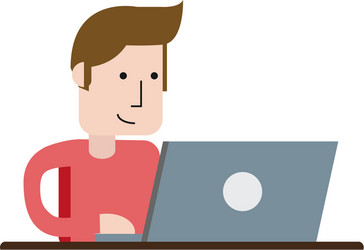 man using laptop computer icon image vector image