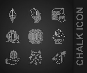set binary code nft digital crypto art growth bar vector image
