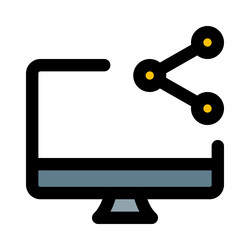 sharing feature in desktop for sending files vector image