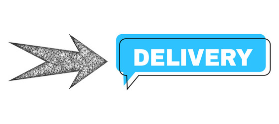 shifted delivery speech frame and net arrow right vector image