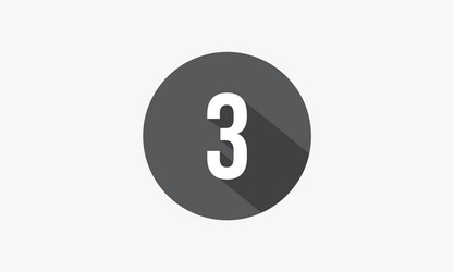 3 number with shadow isolated on white background vector image