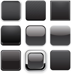 Black Square Buttons vector image