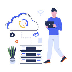 Cloud sync concept vector