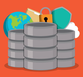 data center and web hosting design vector image