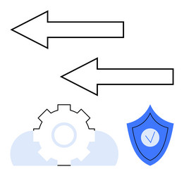 data transmission concept with security and cloud vector image