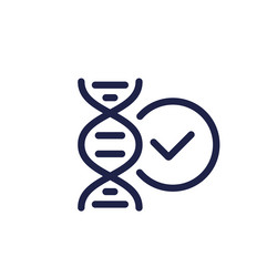dna line icon with a check mark vector image