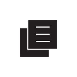 flat black glyph copy file icon logo element vector image
