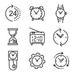 Flat Clock Icons - Time & Schedule vector image