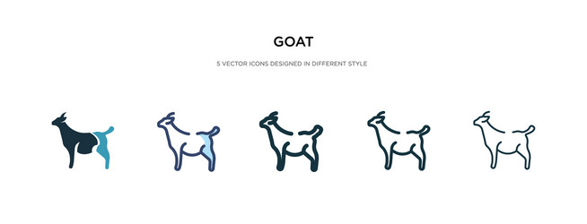 goat icon in different style two colored vector image