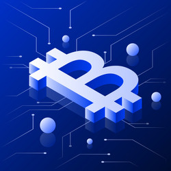 isometric bitcoin futuristic vector image
