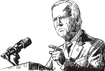 Joe Biden Hand Sketch Vector Image