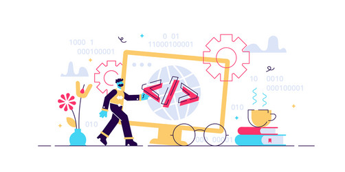 programming flat tiny vector image