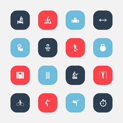 set of 16 editable exercise icons includes vector image