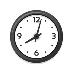 simple white clock icon single isolated vector image