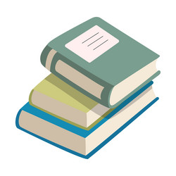 stack of books three flat design vector image