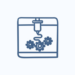 tree d printing sketch icon vector image