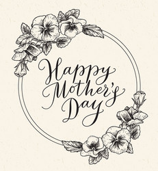 Vintage Floral Mothers Day Card Vector Image