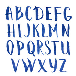 Watercolor Blue Font Script vector image