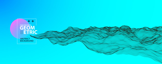 abstract background with waves 3d surface vector