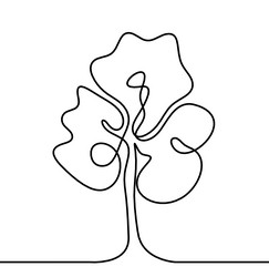 abstract tree as line drawing on the white vector image