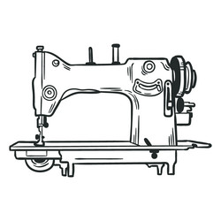 antique sewing machine hand drawn vector