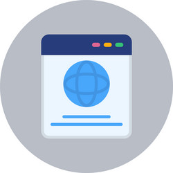 browser flat circle icon vector image