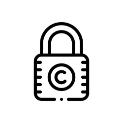 lock icon thin linear style design isolated vector image