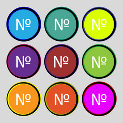 number iconset flat modern web colour button vector image