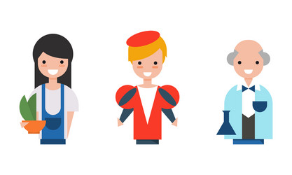 people various professions set scientist vector image