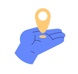 pin point location marker in hand icon map vector