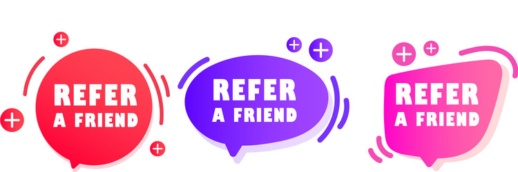 Refer a friend referral program badge vector