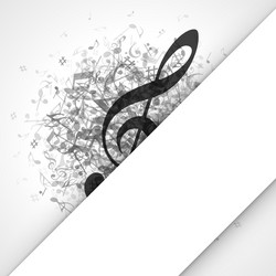 black musical explosion of notes template vector