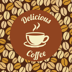 Coffee design over pattern background vector