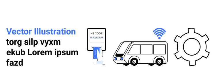 digital ticketing system with smart bus wireless vector image
