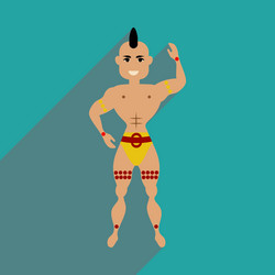 flat web icon with long shadow dancer man vector image