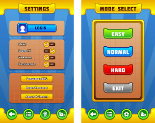 Game user interface templates vector