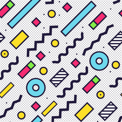 Geometric Memphis Style Pattern vector image