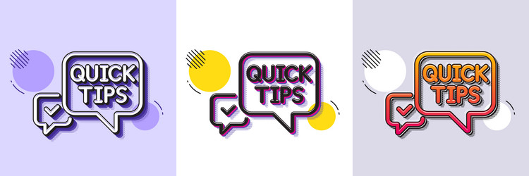 quick tips line icon helpful tricks speech bubble vector image