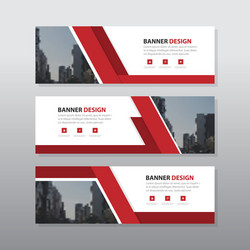 Red & White Abstract Corporate Banner Vector Image