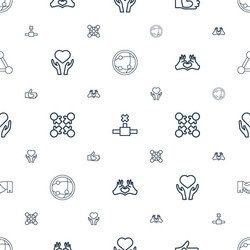 Friendship icons pattern seamless white background vector