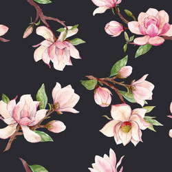Magnolia Floral Watercolor Pattern Vector Image