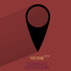 Map pointers flat modern web button with long vector