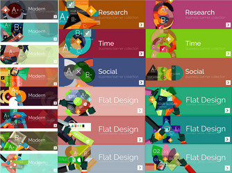 Mega collection of flat web infographic concepts vector