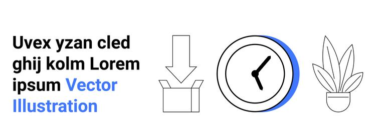 minimalist set open box clock potted vector image